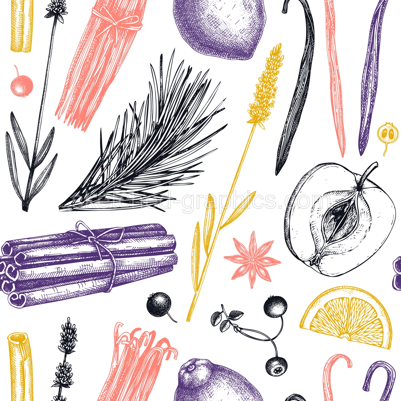 Aromatic candles making kit background. Vector backdrop with candle ingredients, wax and fragrant materials. Seamless pattern for aromatherapy, hygge home or holiday decoration, meditation. Illustration